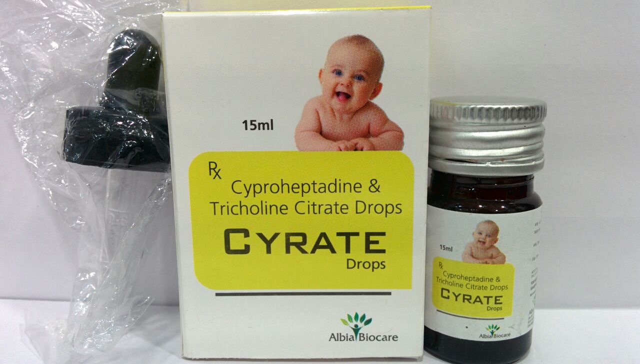 CYRATE DROPS | Cyproheptadine 1.5mg+ Tricholine 55mg (per ml)